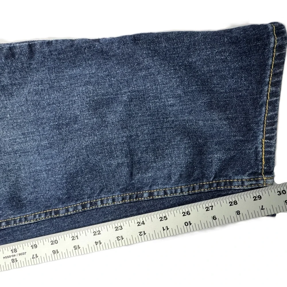 Levis 505 Regular Fit Straight Leg Jeans Mens 36x30 Dark Wash‎ Indigo Blue Denim
